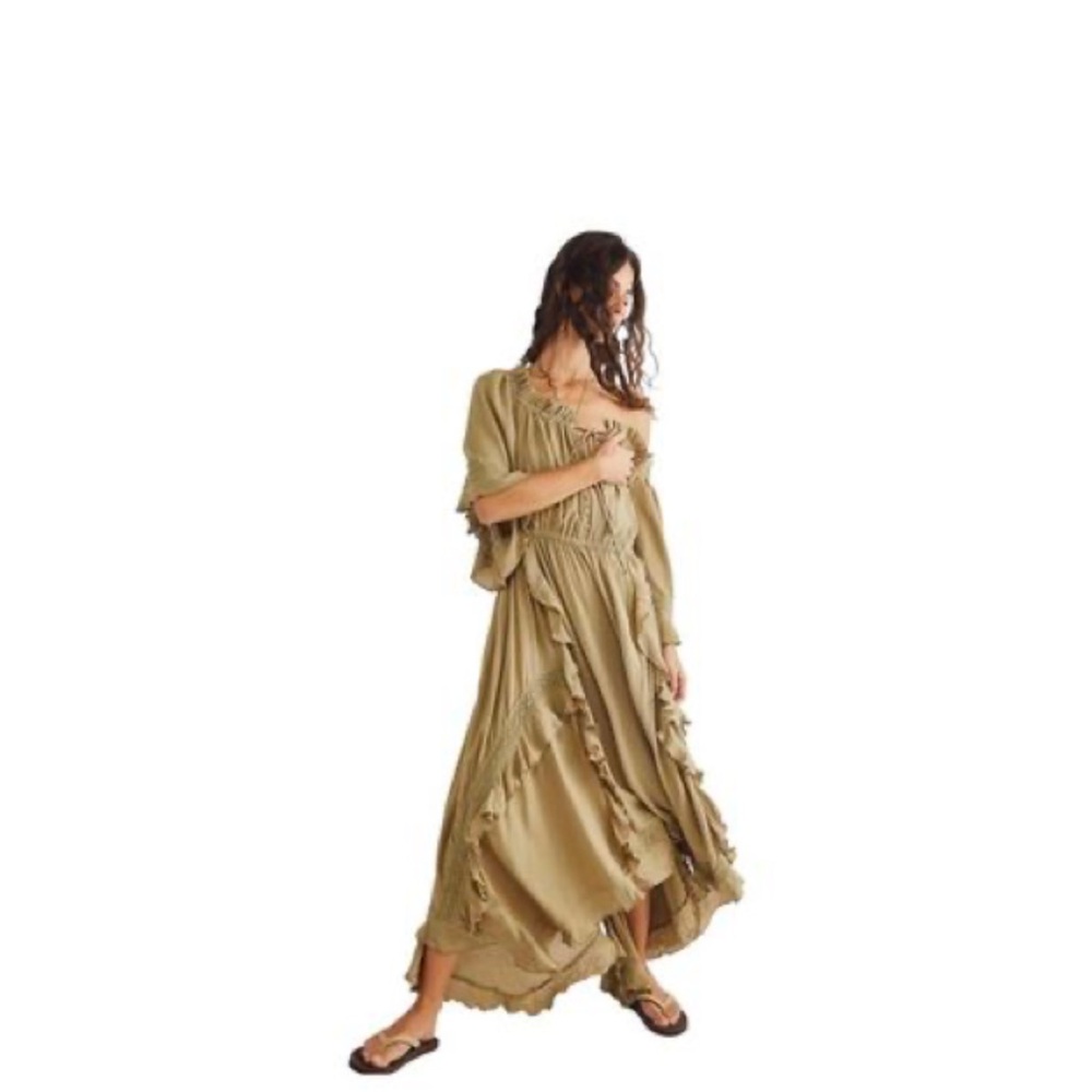 Free People Olive Green Maxi Dress